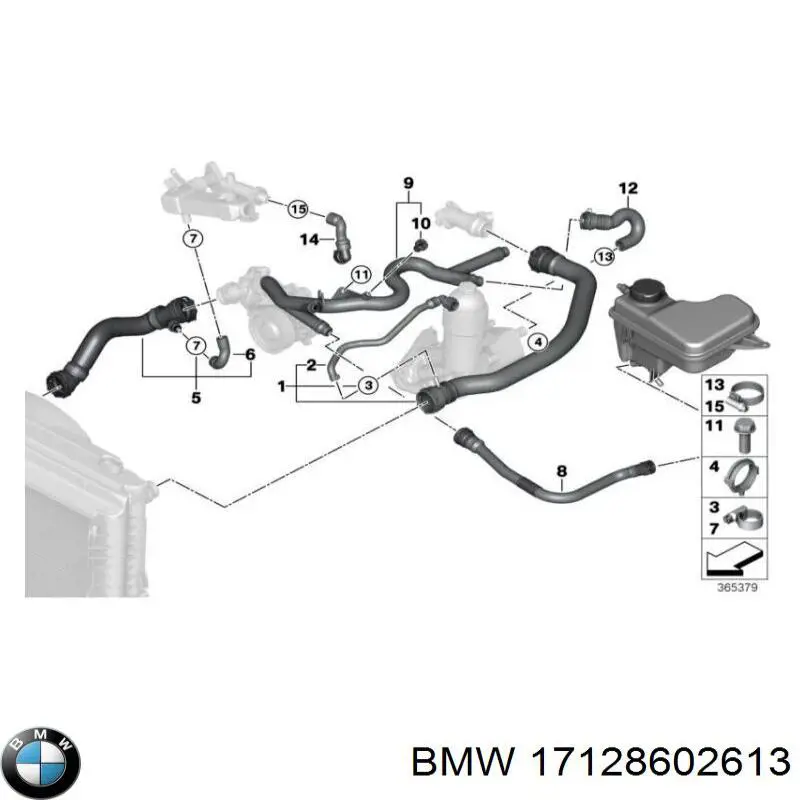 Manguera inferior del radiador BMW 17128602613 precio, desde 26,85 EUR