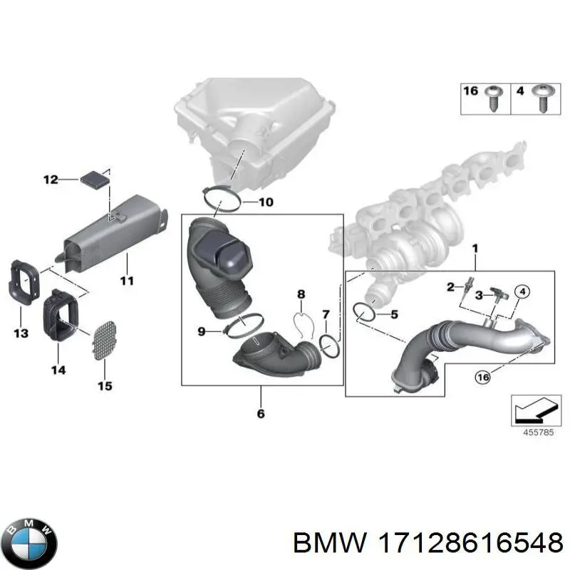 Comprar 17128616548 BMW Manguera superior del radiador