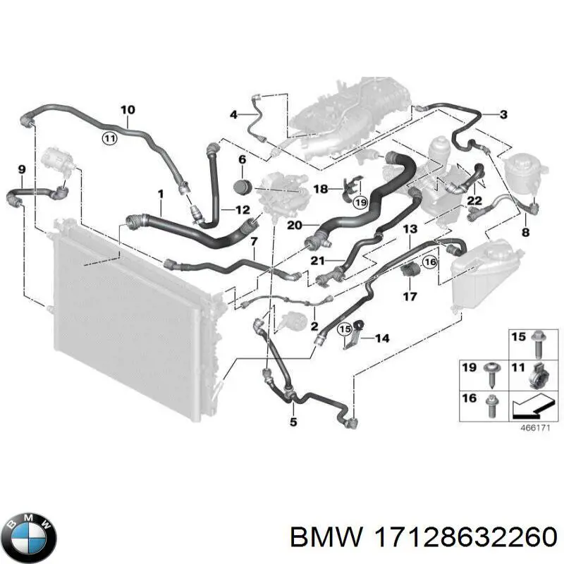 Manguera superior del depósito de expansión BMW 17128632260 precio, desde 22,54 EUR