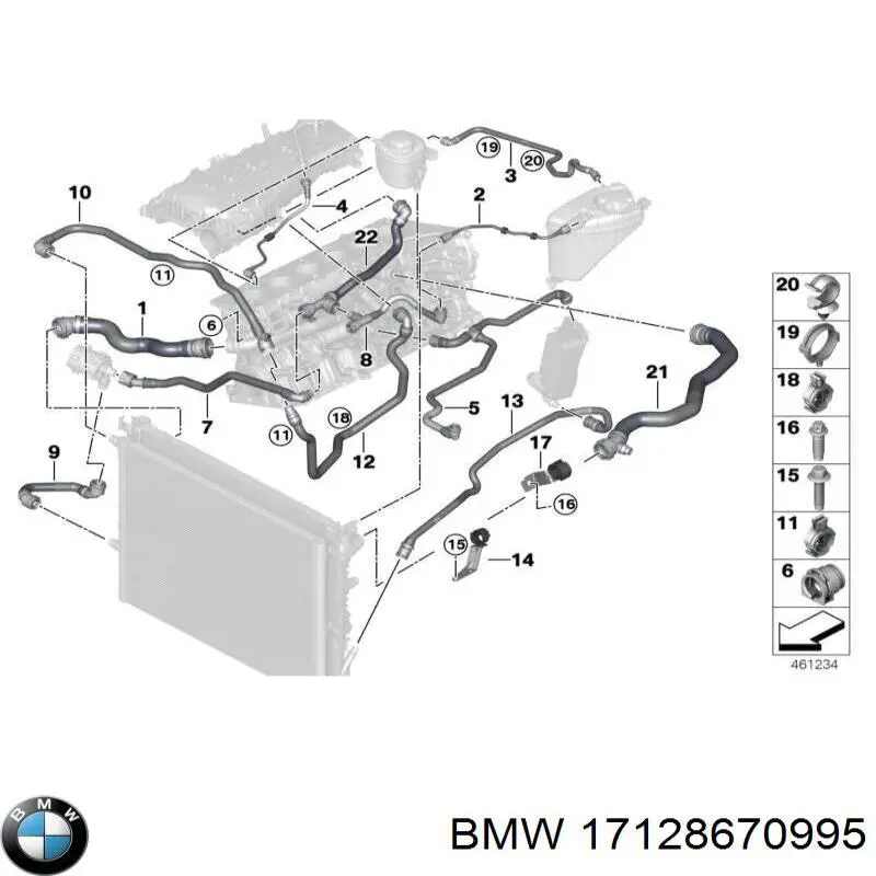 Manguera inferior del radiador BMW 17128670995 precio, desde 75,19 EUR
