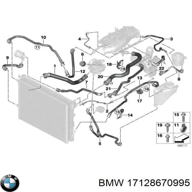 Comprar 17128670995 BMW Manguera inferior del radiador