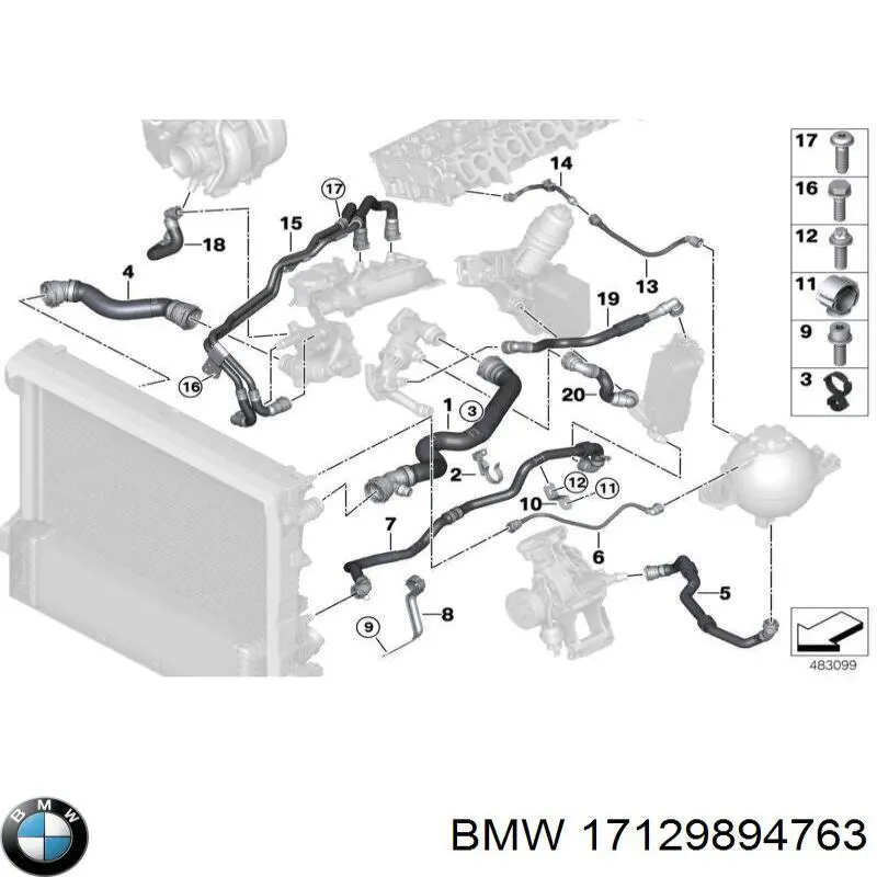Manguera inferior del radiador BMW 17127562164 precio, desde 35,10 EUR