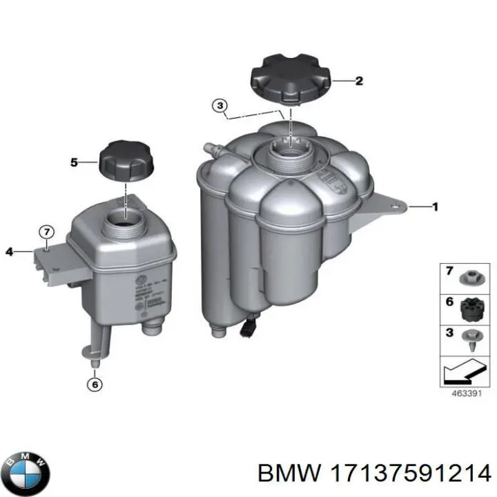 17137591214 BMW botella de refrigeración