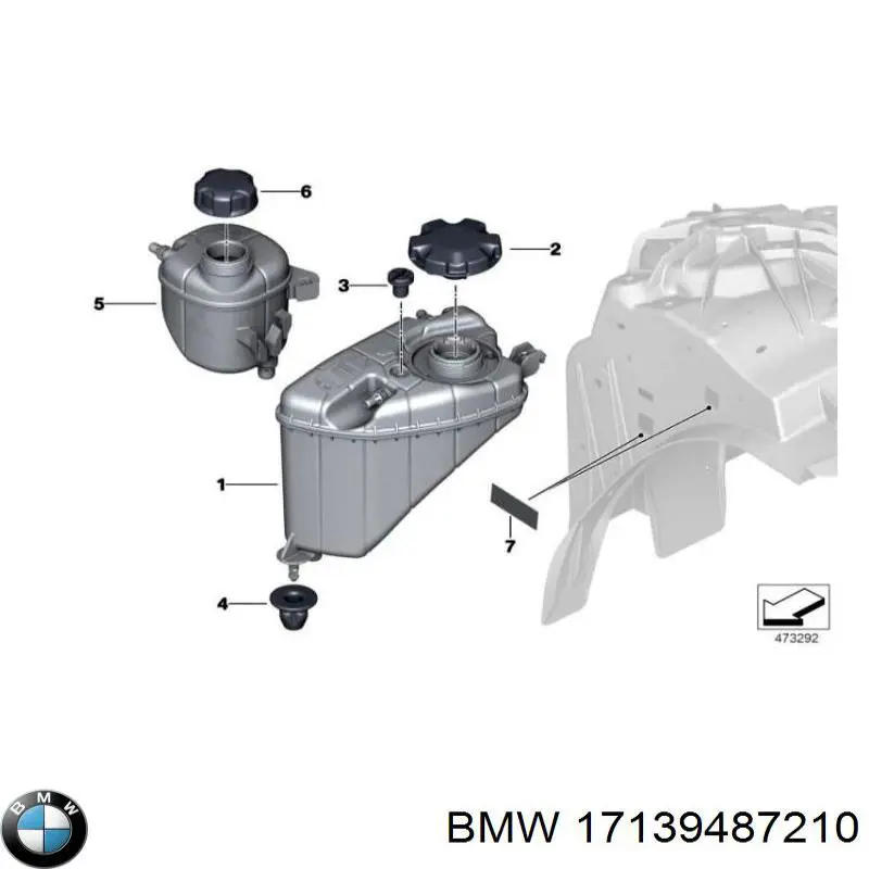 17139487210 BMW botella de refrigeración