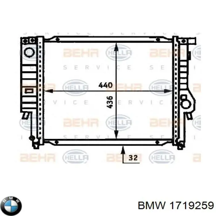 1719259 BMW radiador refrigeración del motor