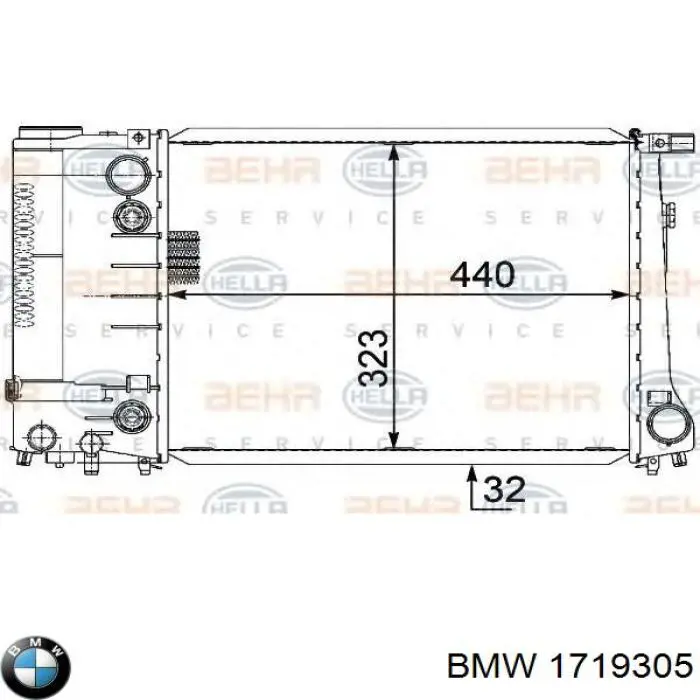 1719305 BMW radiador refrigeración del motor