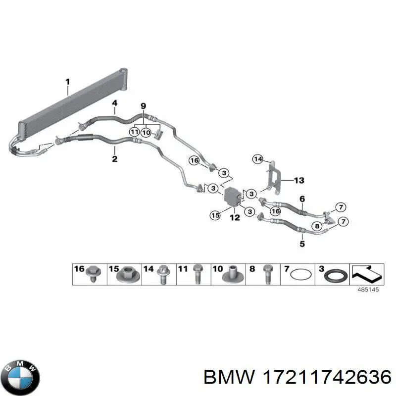 Comprar 17211742636 BMW Anillo de sellado del tubo de refrigeración de la transmisión automática