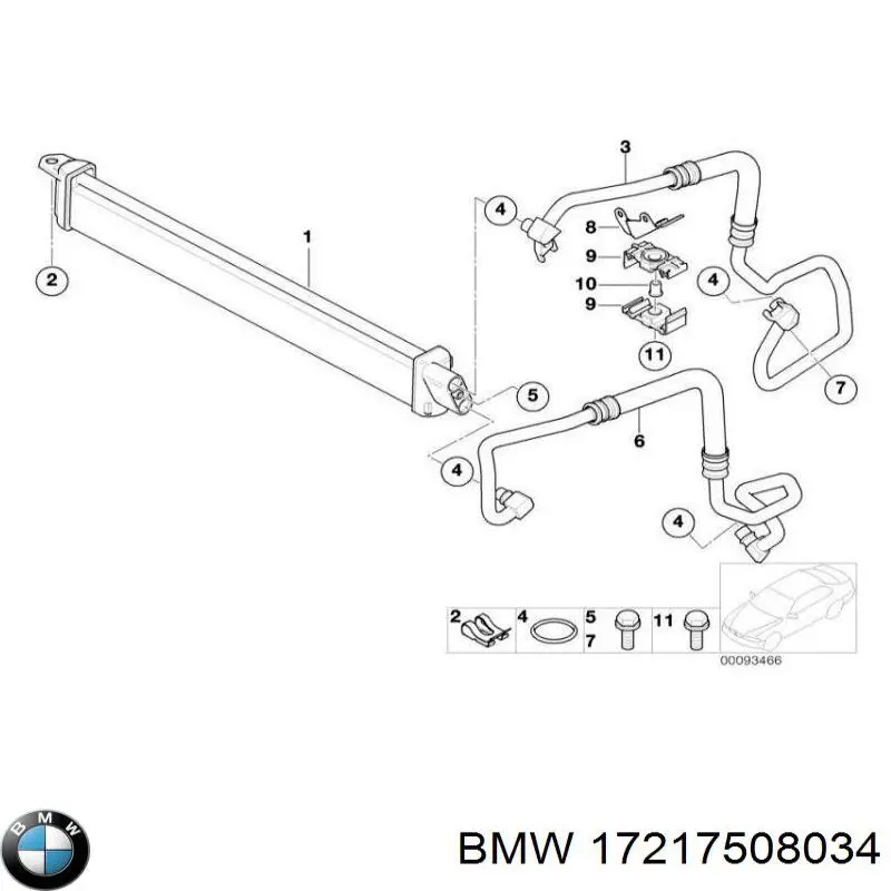 7508034 BMW radiador enfriador de la transmision/caja de cambios