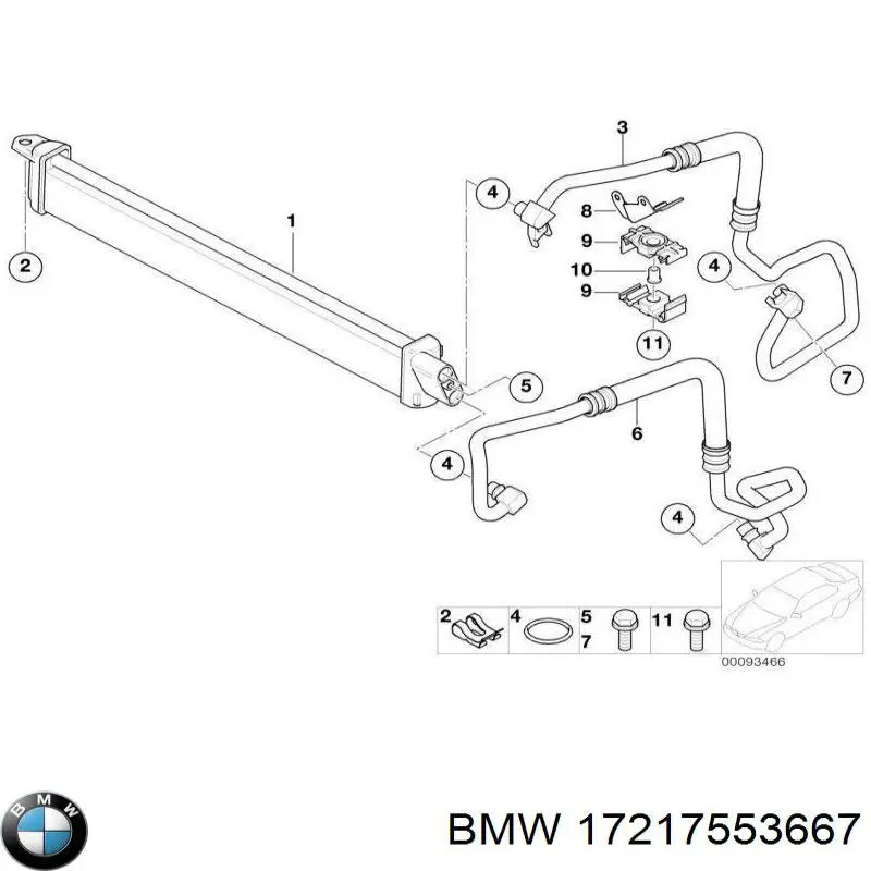 17217553667 BMW Radiador de aceite