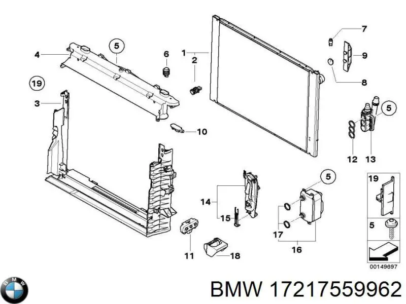17217559962 BMW Termostato auxiliar