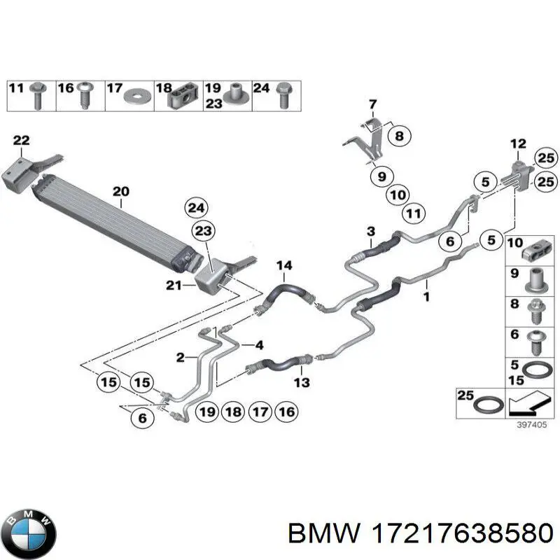 17217638580 BMW radiador de calefacción