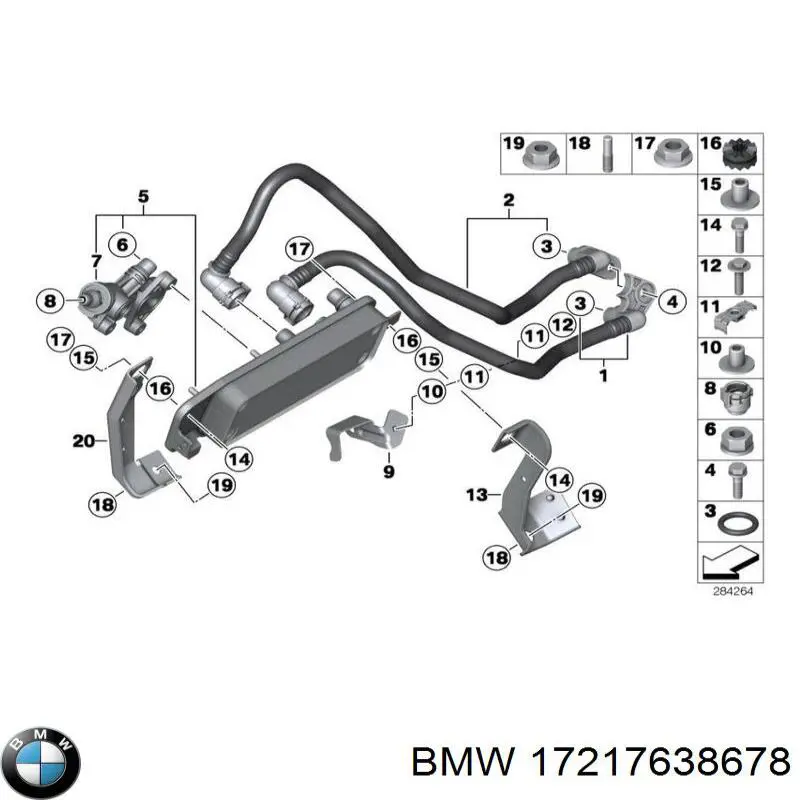 Radiador de refrigeración de la transmisión 17217638678 BMW