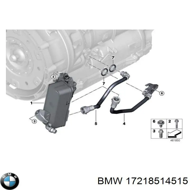 17218514515 BMW radiador enfriador de la transmision/caja de cambios