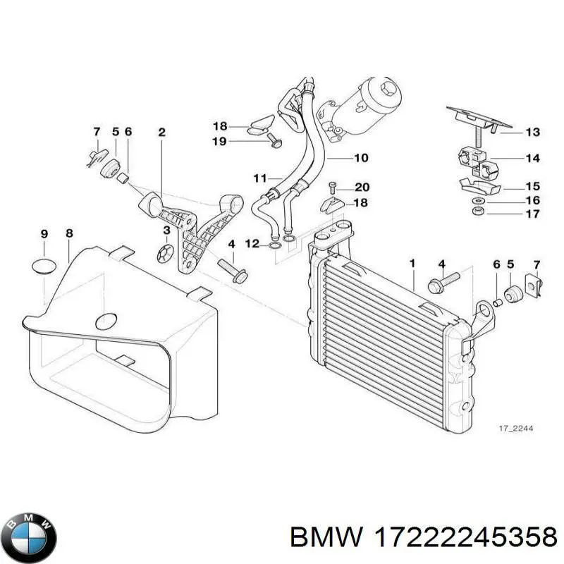 Junta de radiador de aceite BMW 17222245358
