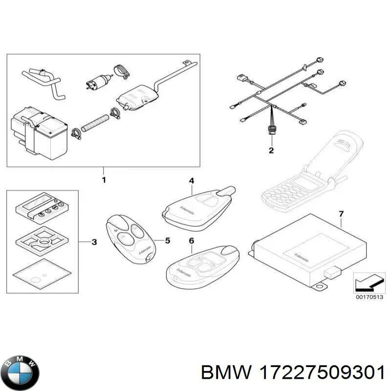 17227509301 BMW tubo (manguera de retorno del radiador de aceite (baja presión))