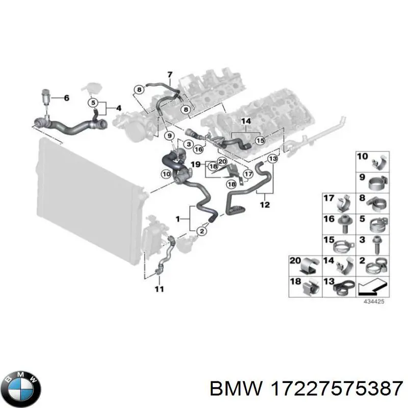 Comprar 17227575387 BMW Manguera inferior del radiador
