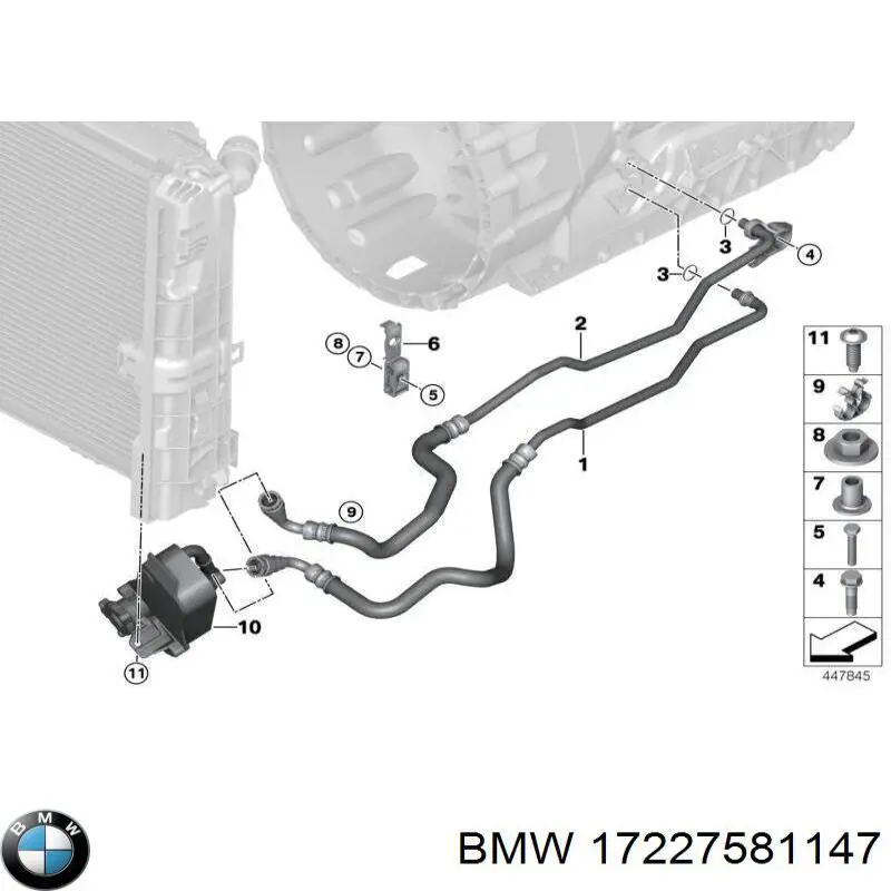 17227581147 BMW junta, tapa de tubo de llenado de aceite