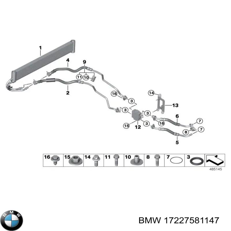Junta de tapa del tubo de llenado de aceite 17227581147 BMW