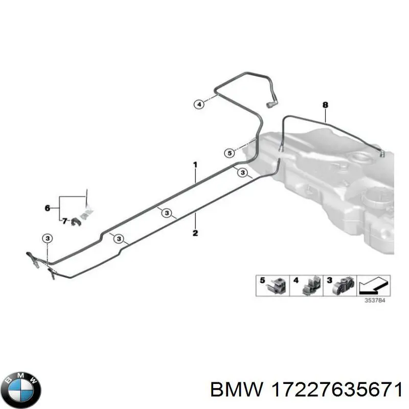 17227635671 BMW conducto refrigerante de bloque cilindros a radiador de aceite