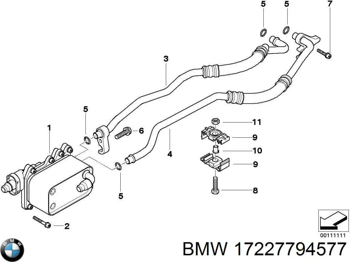 Comprar 17227794577 BMW Tubo de retorno de baja presión del radiador de aceite