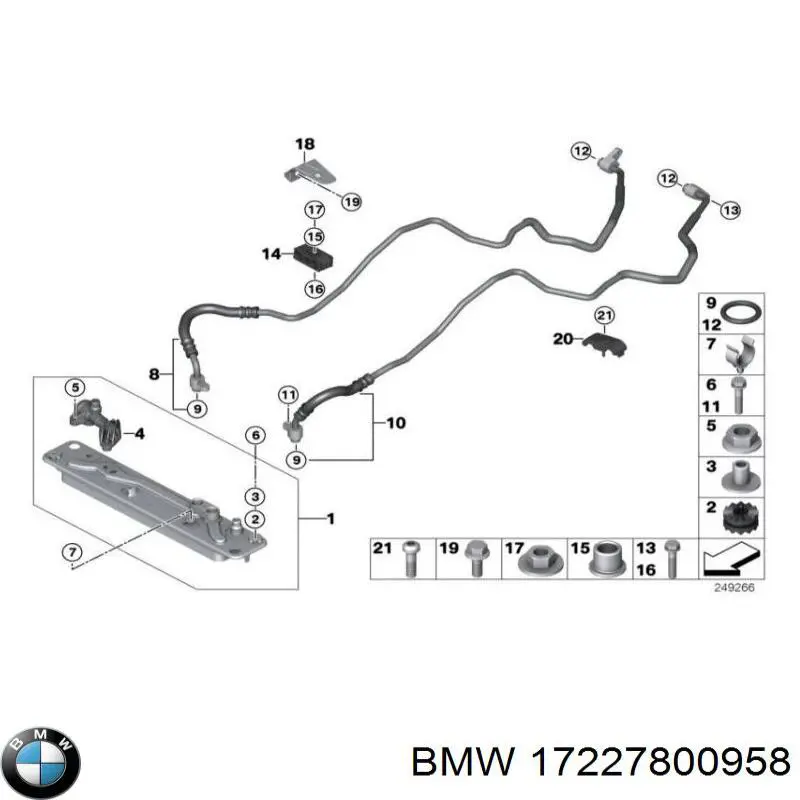 17227800958 BMW junta, tapa de tubo de llenado de aceite