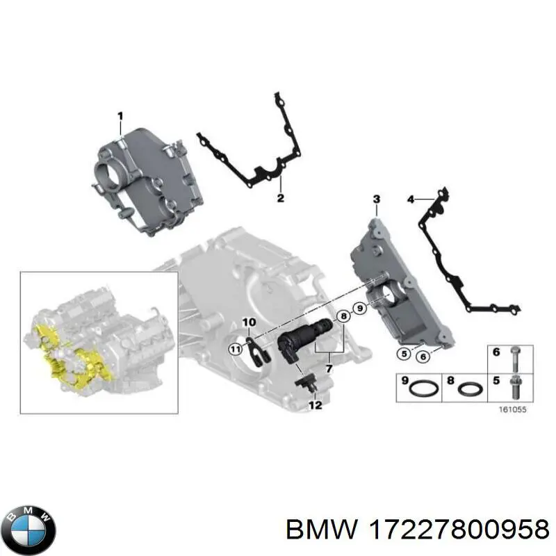 Junta de tapa del tubo de llenado de aceite BMW 17227800958