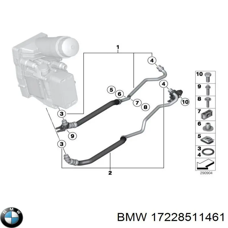 Comprar 17228511461 BMW Anillo de sellado del tubo de refrigeración de la transmisión automática