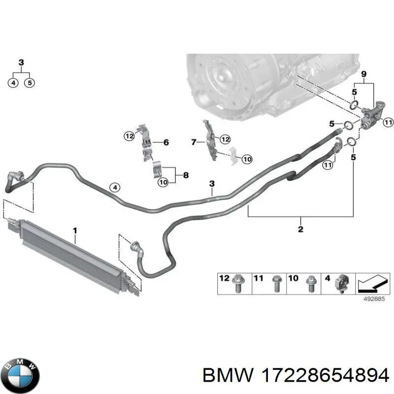 Tubo enfriador de aceite de transmisión automática, inferior para BMW 3 (G21)
