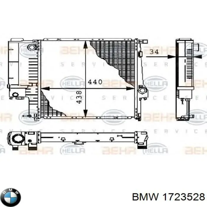 1723528 BMW radiador refrigeración del motor