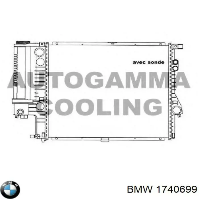 1740699 BMW radiador refrigeración del motor