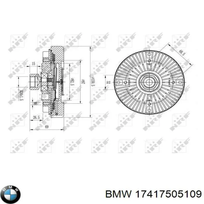 17417505109 BMW embrague, ventilador del radiador