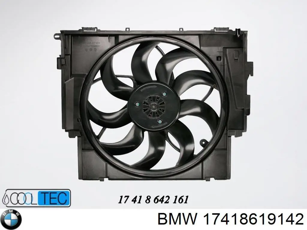 17418619142 BMW difusor de radiador, ventilador de refrigeración, condensador del aire acondicionado, completo con motor y rodete