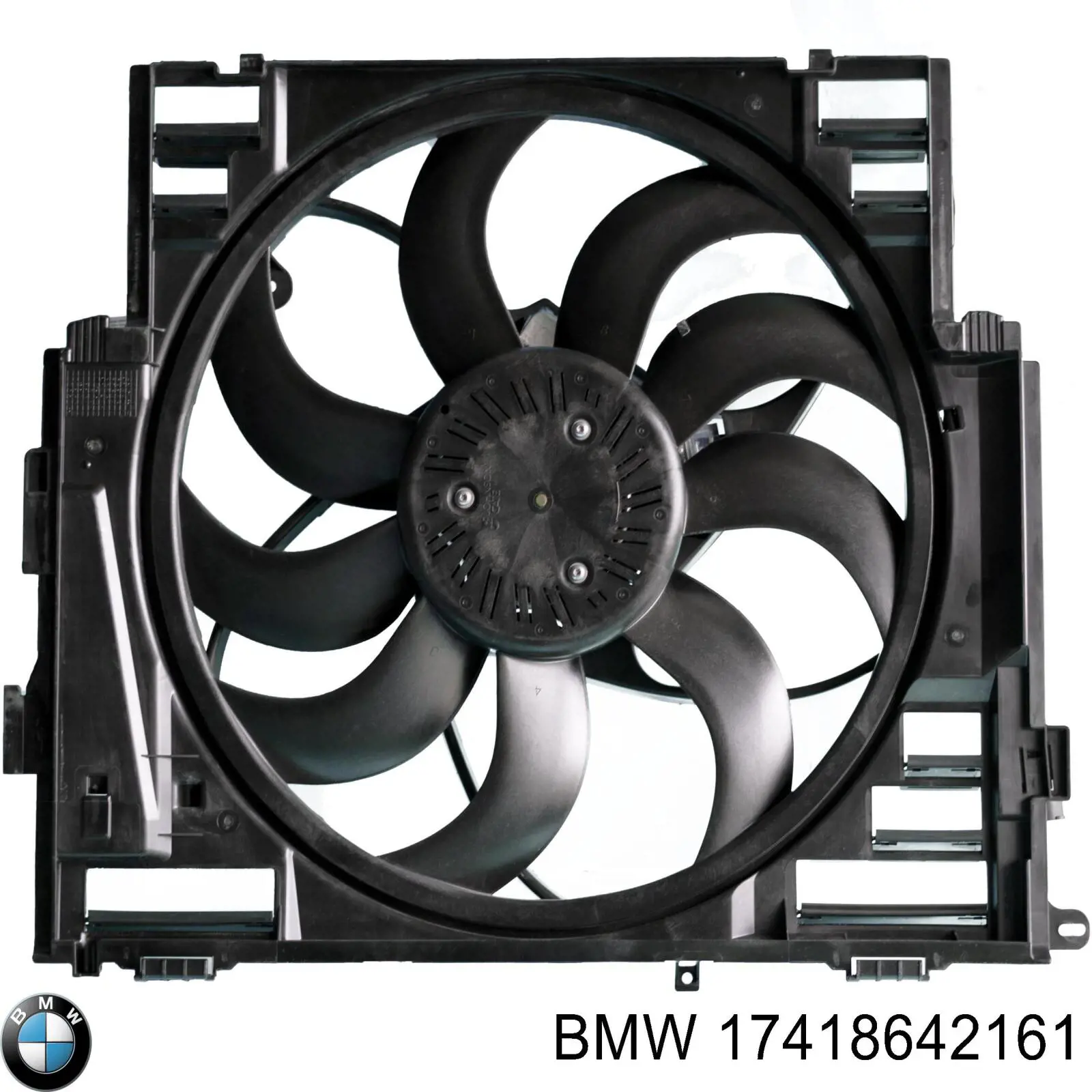 17418642161 BMW difusor de radiador, ventilador de refrigeración, condensador del aire acondicionado, completo con motor y rodete