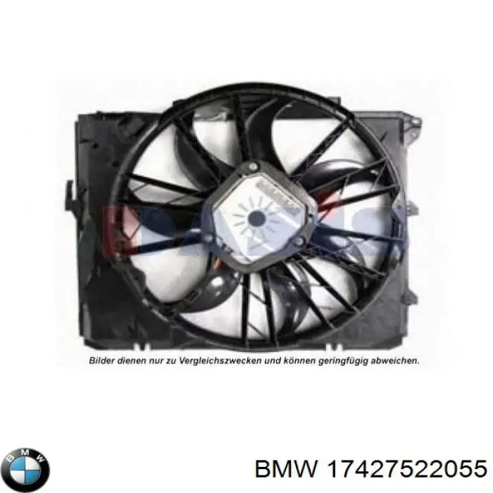 17427522055 BMW difusor de radiador, ventilador de refrigeración, condensador del aire acondicionado, completo con motor y rodete