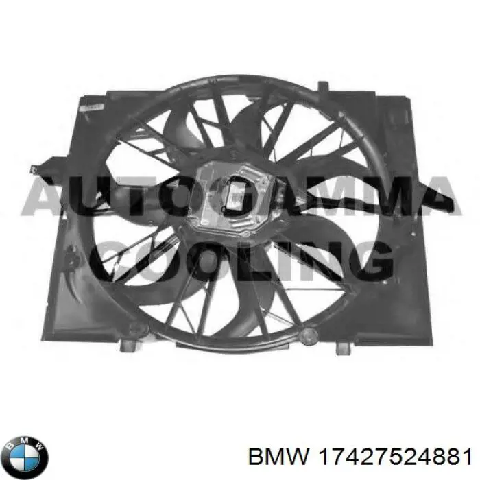 17427524881 BMW difusor de radiador, ventilador de refrigeración, condensador del aire acondicionado, completo con motor y rodete
