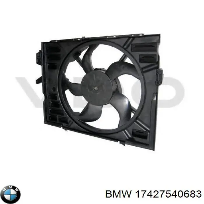 17427540683 BMW difusor de radiador, ventilador de refrigeración, condensador del aire acondicionado, completo con motor y rodete