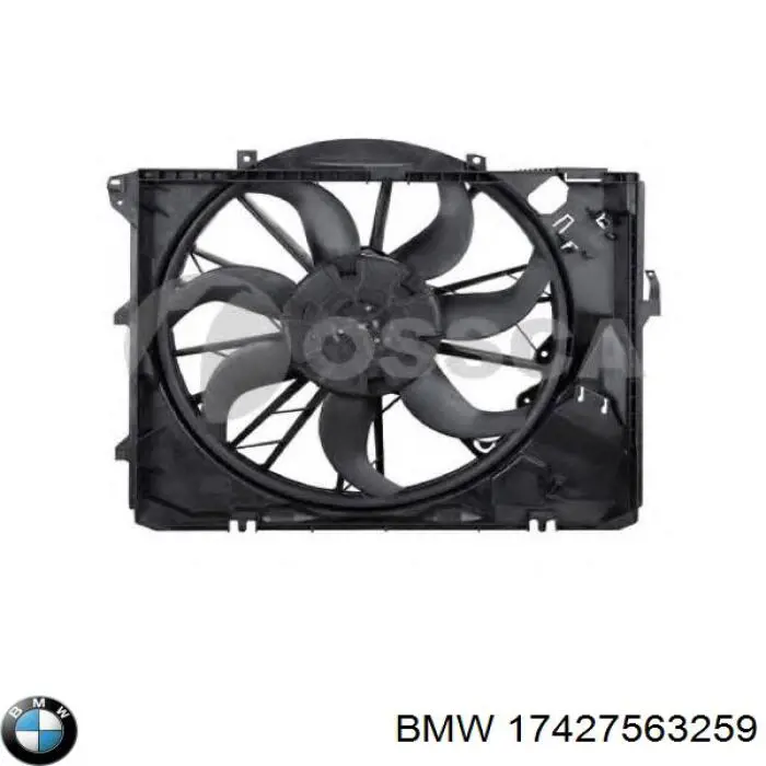 17427563259 BMW difusor de radiador, ventilador de refrigeración, condensador del aire acondicionado, completo con motor y rodete