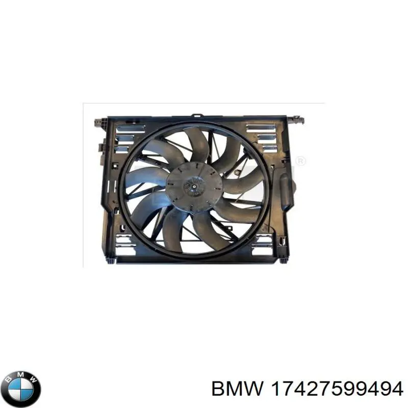 17428509742 BMW difusor de radiador, ventilador de refrigeración, condensador del aire acondicionado, completo con motor y rodete