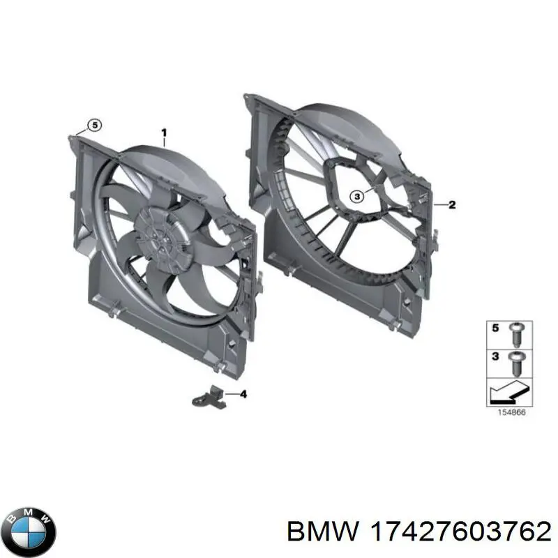 17427603762 BMW difusor de radiador, ventilador de refrigeración, condensador del aire acondicionado, completo con motor y rodete