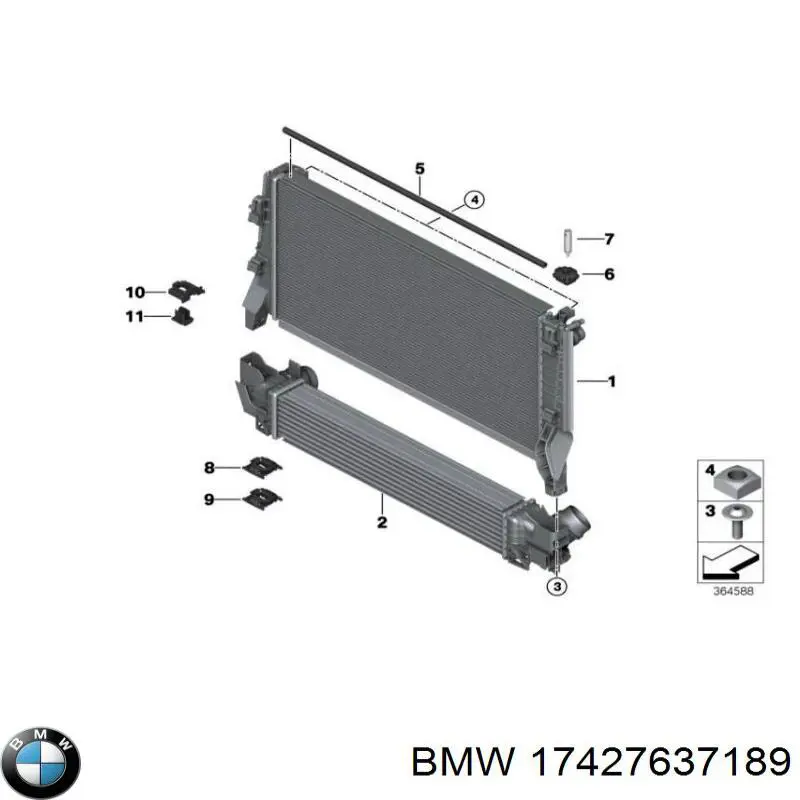 Armazón radiador para BMW X2 (F39)