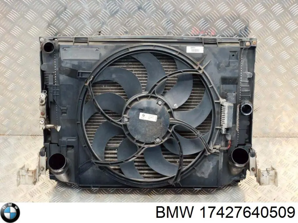 17427640509 BMW difusor de radiador, ventilador de refrigeración, condensador del aire acondicionado, completo con motor y rodete