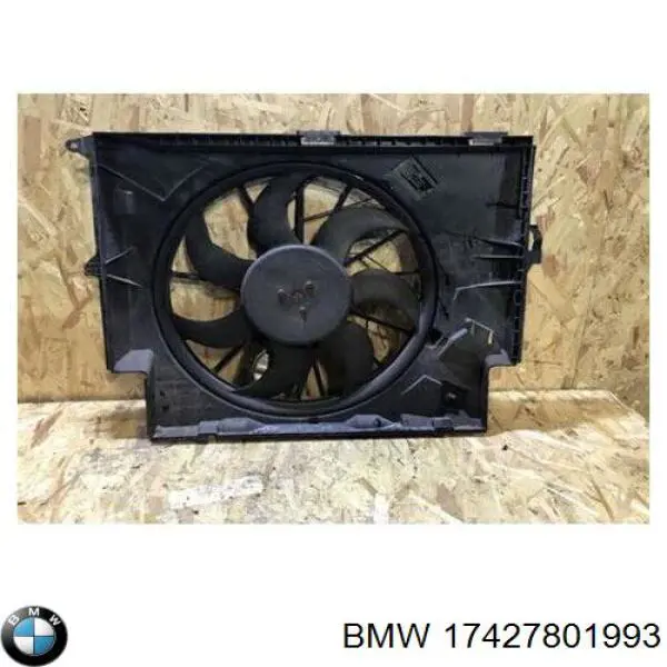 17427801993 BMW difusor de radiador, ventilador de refrigeración, condensador del aire acondicionado, completo con motor y rodete