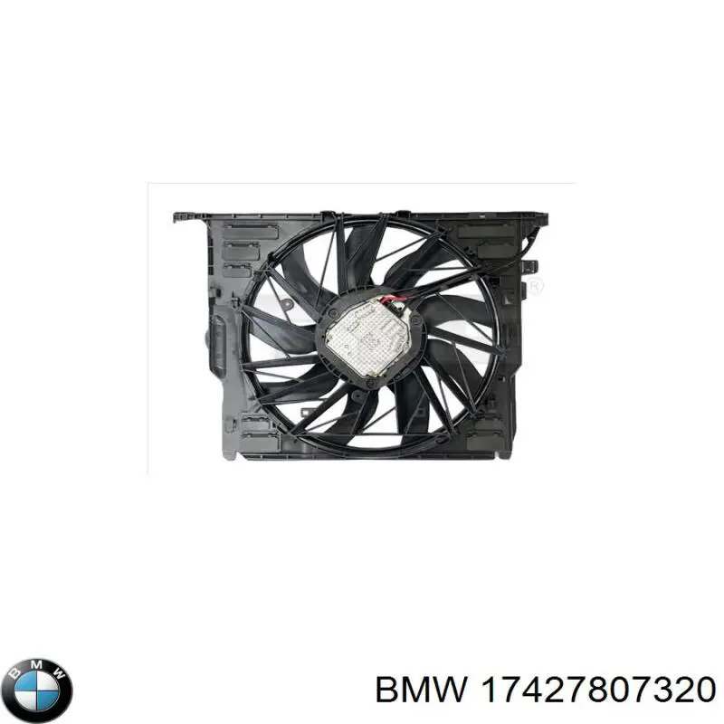 17427807320 BMW difusor de radiador, ventilador de refrigeración, condensador del aire acondicionado, completo con motor y rodete