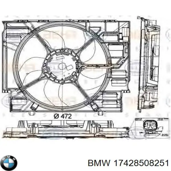 17428508251 BMW Ventilador de refrigeración del motor