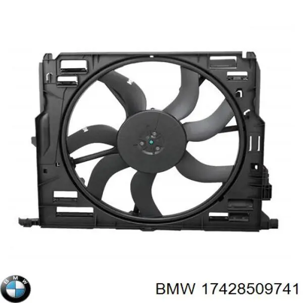 17428509741 BMW difusor de radiador, ventilador de refrigeración, condensador del aire acondicionado, completo con motor y rodete