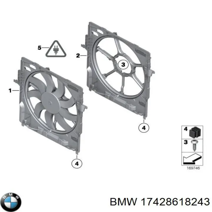 Ventilador, refrigeración motor BMW 17428618243 precio, desde 423,62 EUR