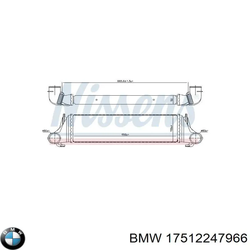 Radiador de aire de admisión BMW 17512247966 precio, desde 80,32 EUR