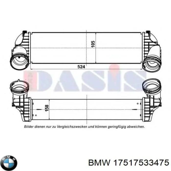 Radiador de aire de admisión BMW 17517533475 precio, desde 135,04 EUR
