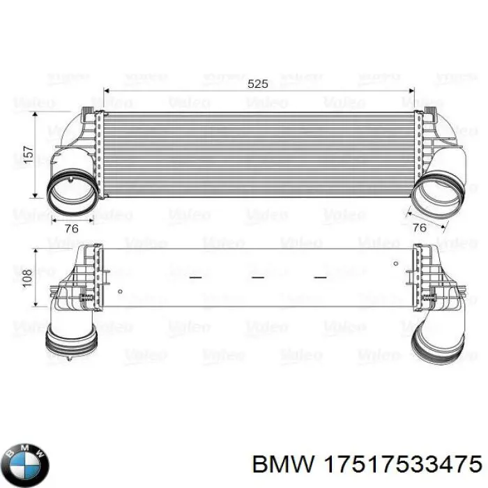 17517533475 BMW radiador de aire de admisión