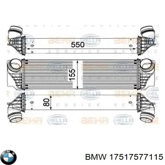 Radiador de aire de admisión BMW 17517577115 precio, desde 123,42 EUR